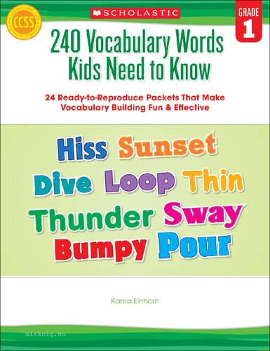 240 Vocabulary Words Kids Need To Know Grade 1 24 Readytoreproduce Packets Inside Workbook Linda Beech