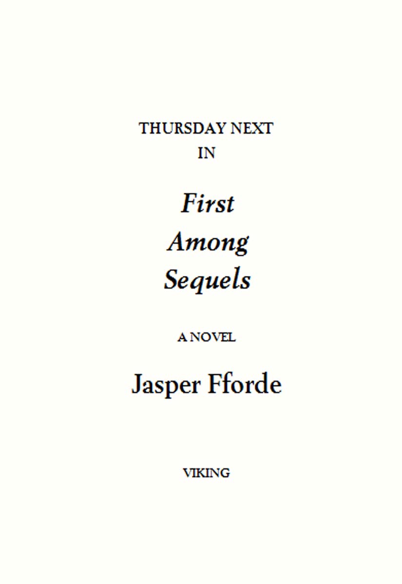 First Among Sequels Jasper Fforde
