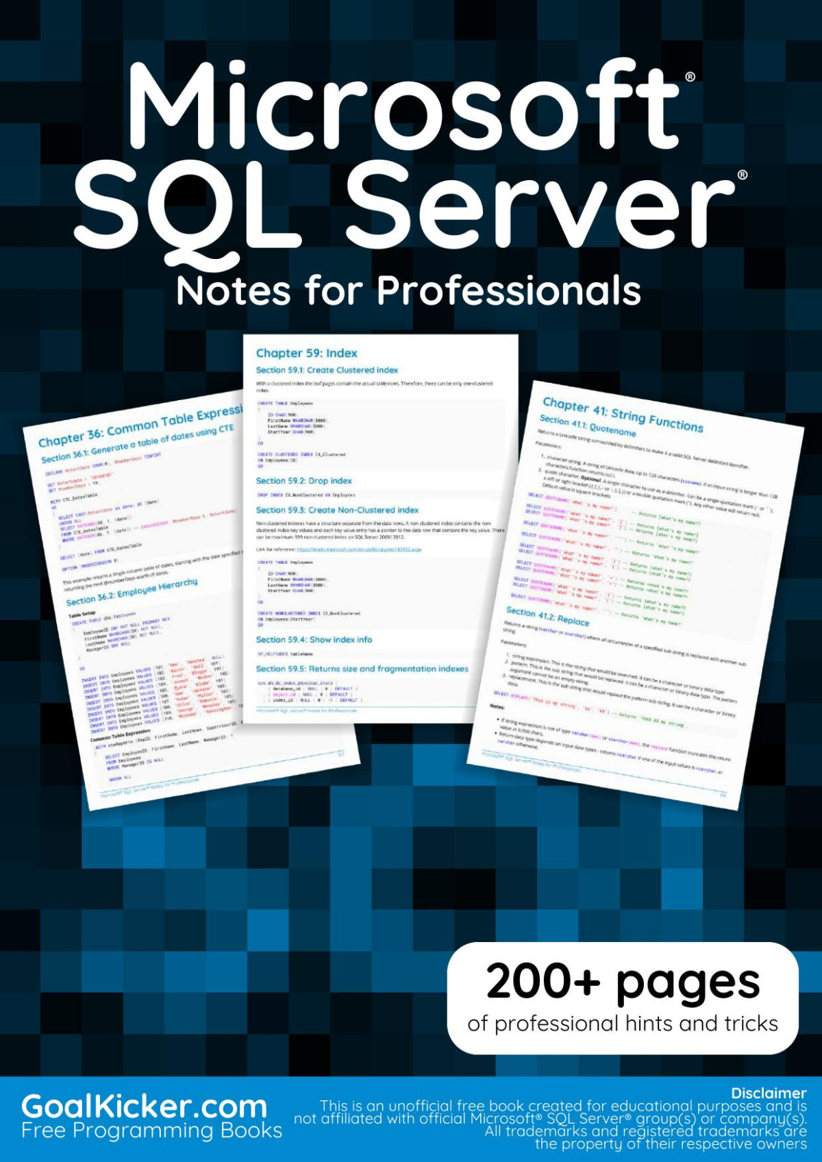 Microsoft Sql Server Notes For Professionals Goalkickercom