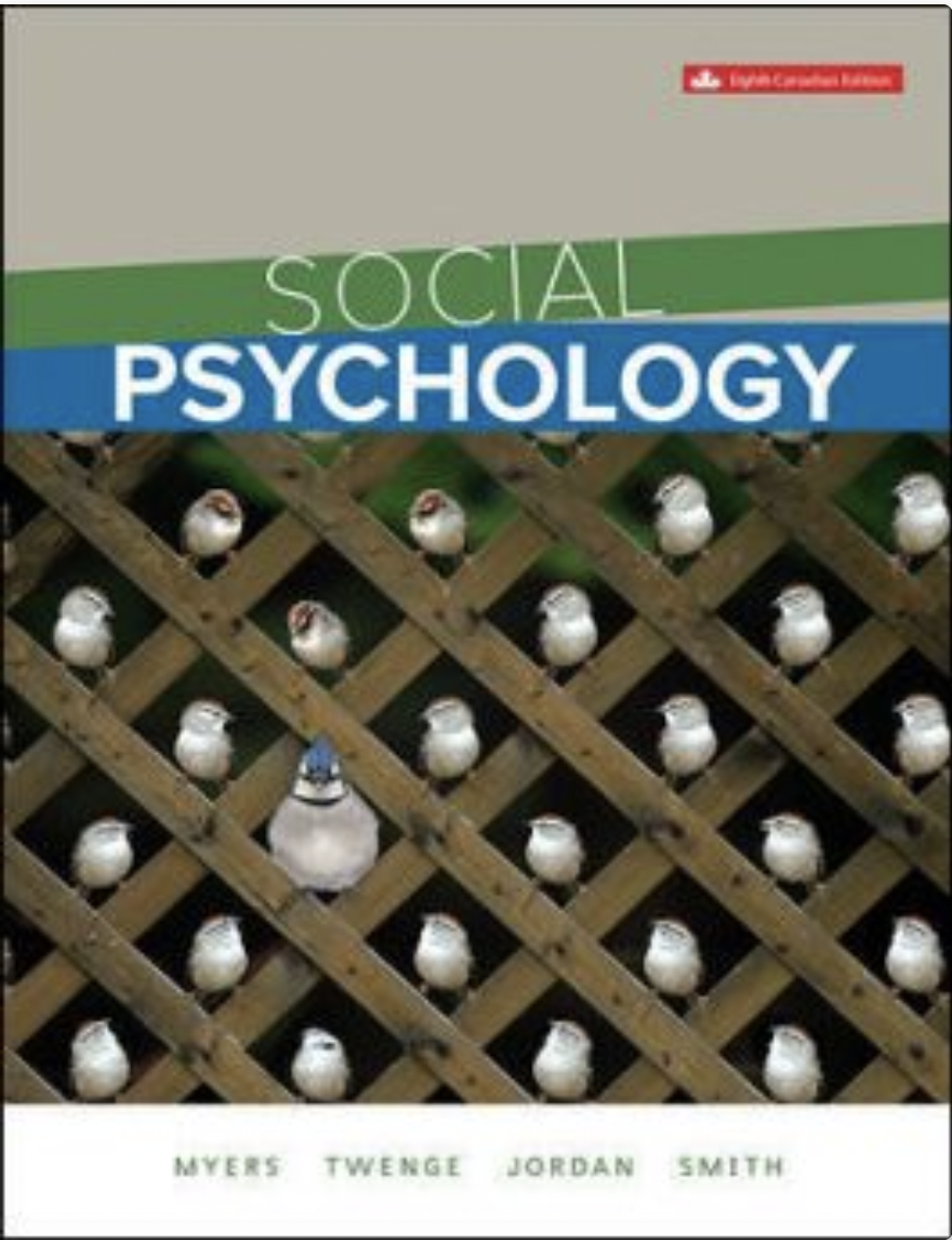 Social Psychology 8th Edition David G Myers Jean M Twenge Christian H Jordan