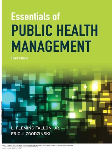Essentials Of Public Health Management 3rd Edition L Fleming Fallon