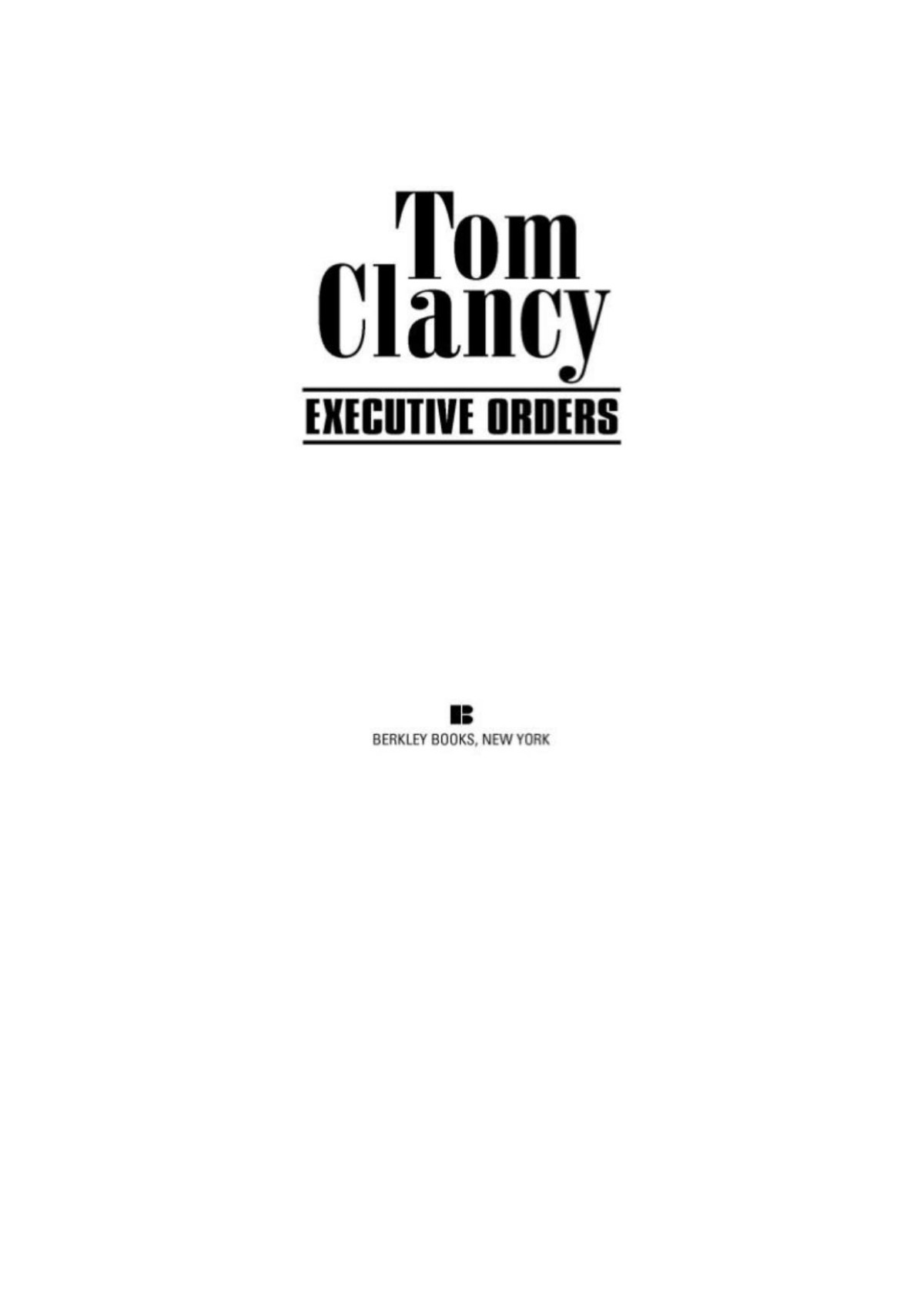 Executive Orders Tom Clancy