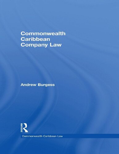 Commonwealth Caribbean Company Law 1st Edition Andrew Burgess