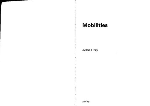 Mobilities 1st Edition John Urry