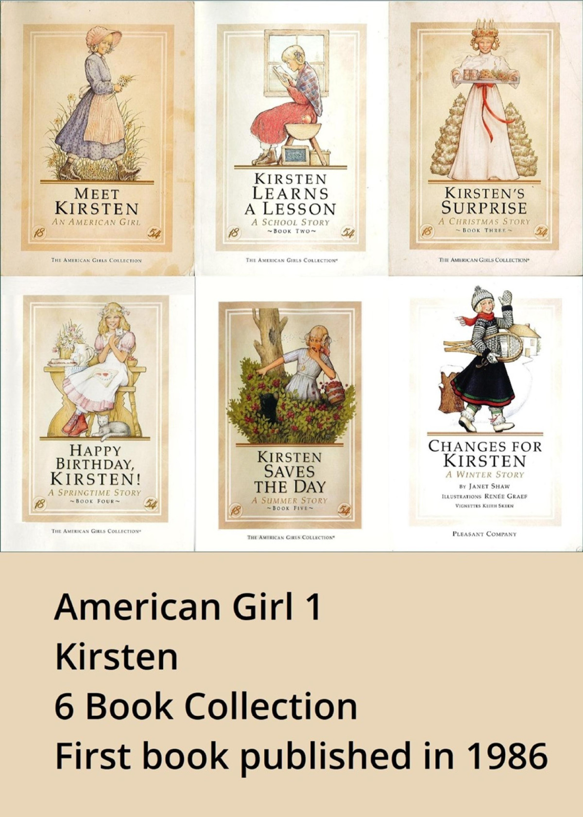 American Girl 01 Kirsten Six 6 Book Set Complete Collection Janet Shaw