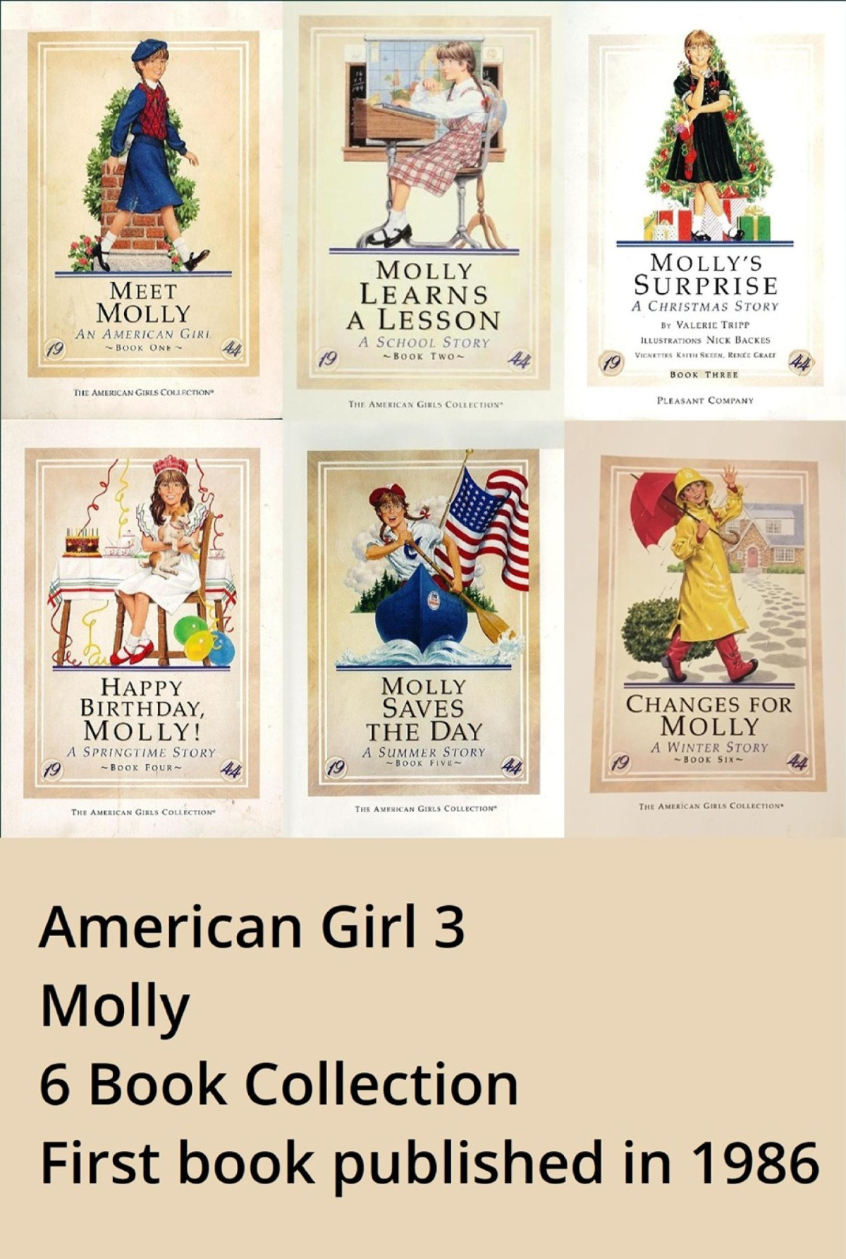 American Girl 03 Molly Six 6 Book Set Complete Collection Valerie Tripp