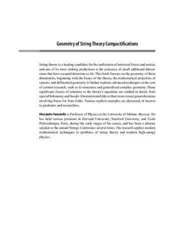 Geometry Of String Theory Compactifications 1st Edition Alessandro Tomasiello