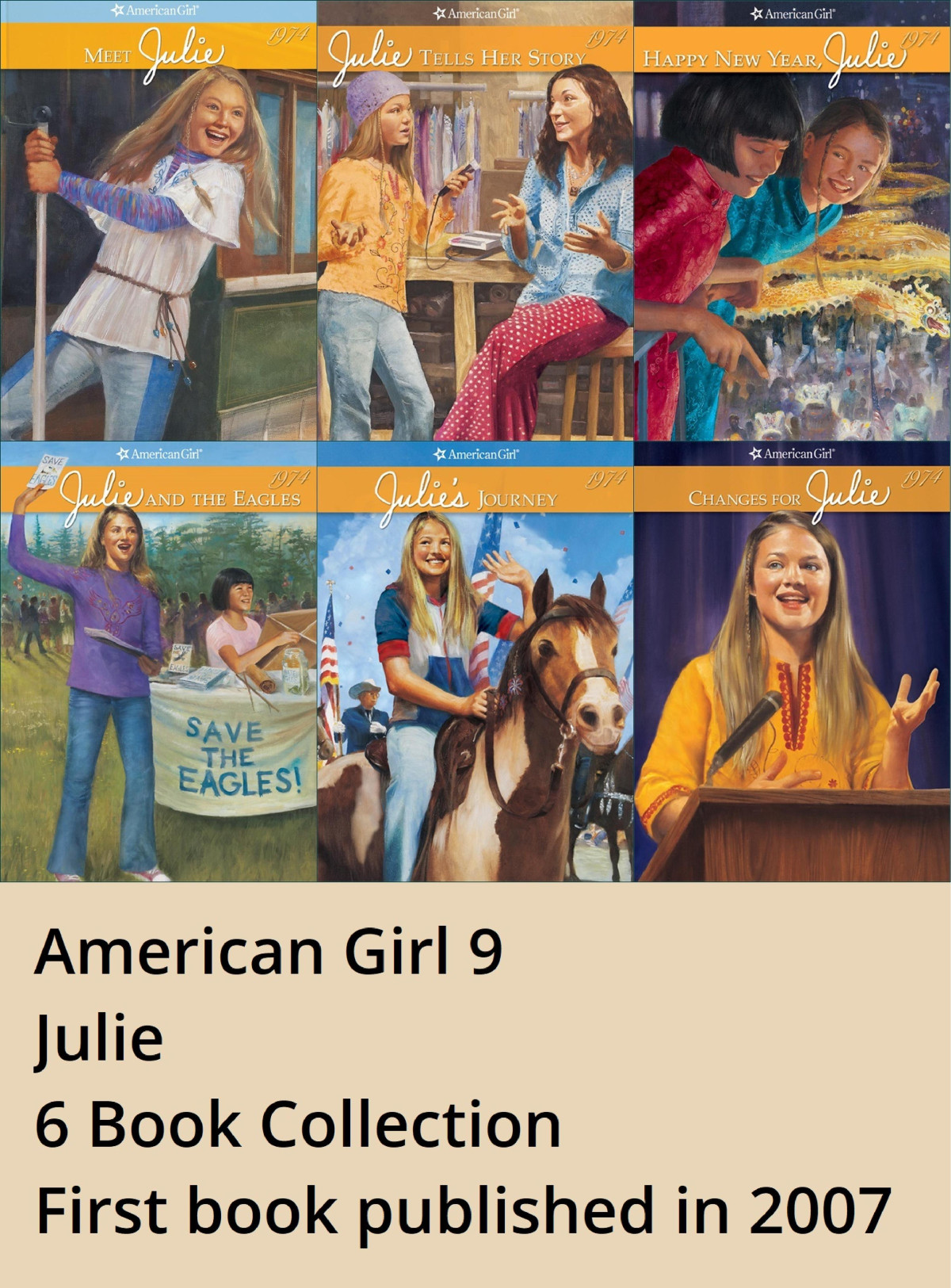 American Girl 09 Julie Six 6 Book Set Complete Collection Megan Mcdonald