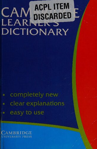 Cambridge Learners Dictionary 1st Edition Cambridge