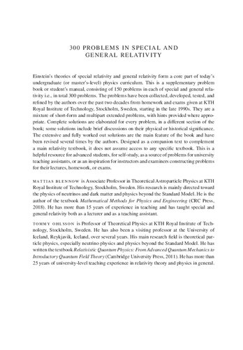300 Problems In Special And General Relativity With Complete Solutions Mattias Blennow