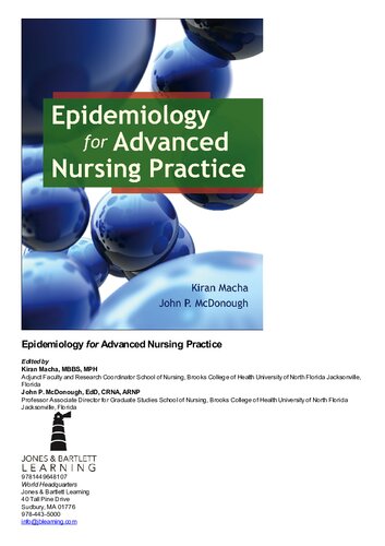 Epidemiology For Advanced Nursing Practice 1st Edition Dr Kiran Macha