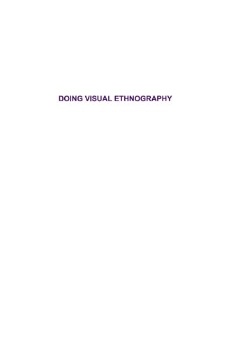 Doing Visual Ethnography 4th Edition Sarah Pink
