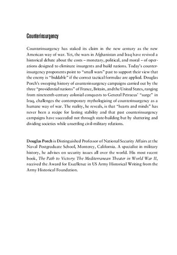Counterinsurgency Exposing The Myths Of The New Way Of War Douglas Porch