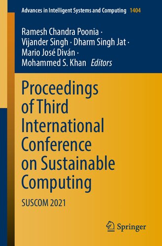 Proceedings Of Third International Conference On Sustainable Computing Ramesh Chandra Poonia