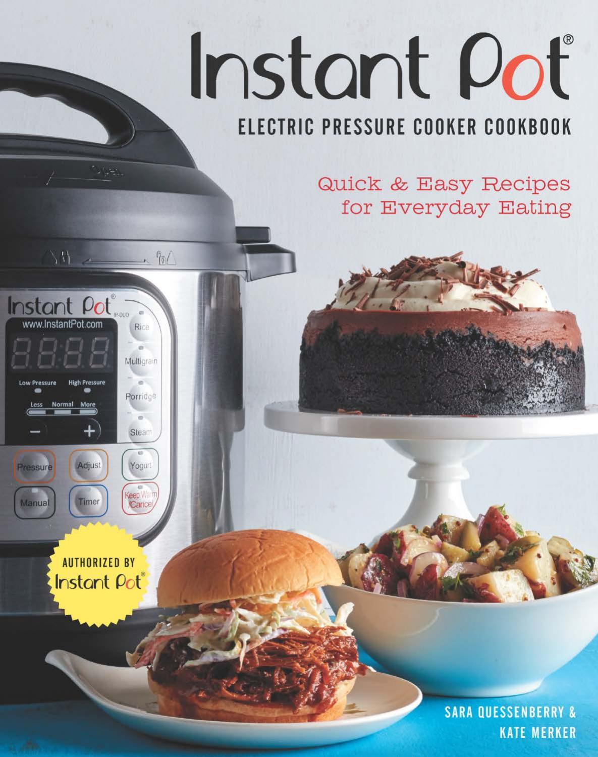 Instant Pot Electric Pressure Cooker Cookbook Sara Quessenberry