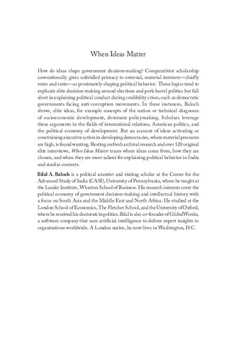 When Ideas Matter Democracy And Corruption In India Bilal A Baloch