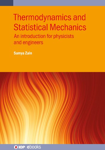 Thermodynamics And Statistical Mechanics An Introduction For Physicists And Engineers Samya Bano Zain