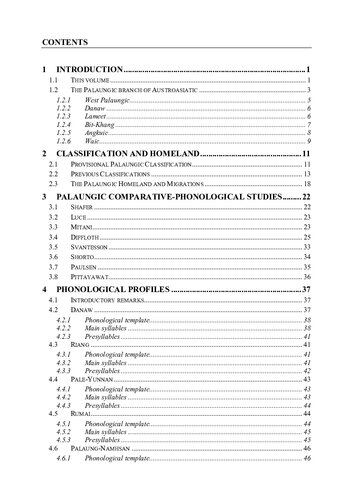 The Palaungic Languages Classification Reconstruction And Comparative Lexicon Paul Sidwell