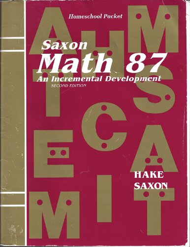 Saxon Math 87 An Incremental Development Homeschool Packet Second Edition 2nd Edition Stephen Hake