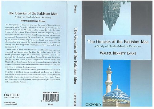 The Genesis Of The Pakistan Idea Walter Bennett Evans