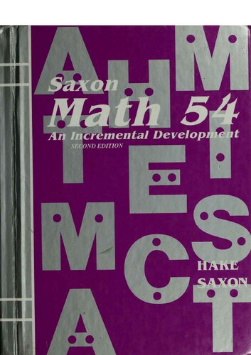 Saxon Math 54 An Incremental Development Second Edition 2nd Edition Stephen Hake
