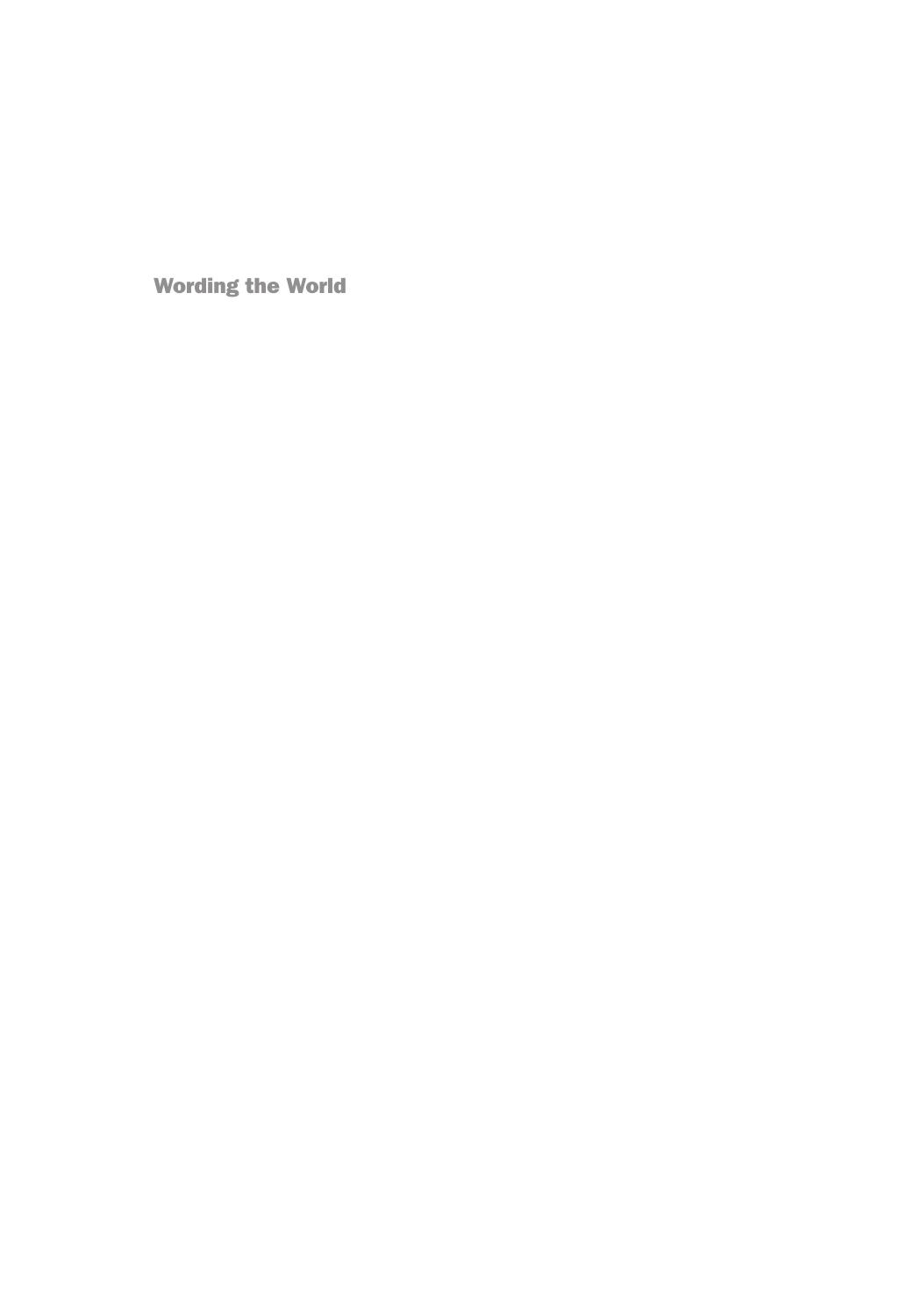 Wording The World Roma Chatterji