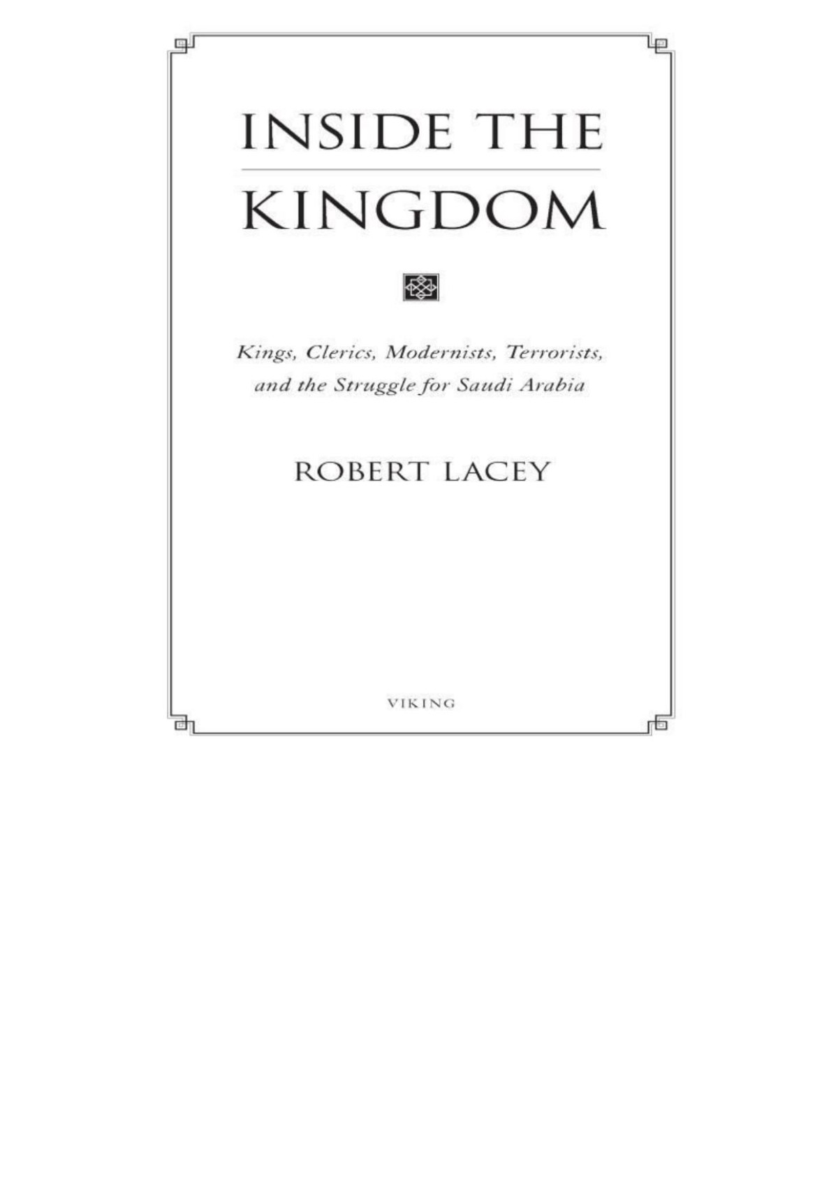 Inside The Kingdom Robert Lacey
