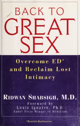 Back To Great Sex Overcome Ed And Reclaim Lost Intimacy Ridwan Shabsigh