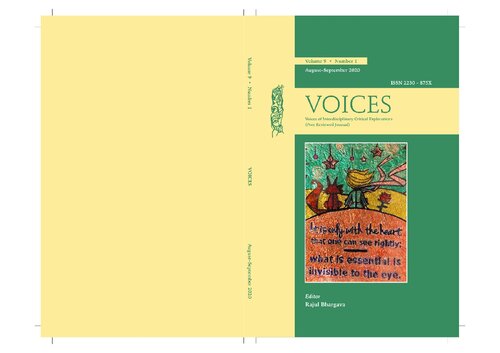 Voices Voices Of Interdisciplinary Critical Explorations A Peer Reviewed Journal Ix 1 Augsept 2020 Rajul Bhargava Editor