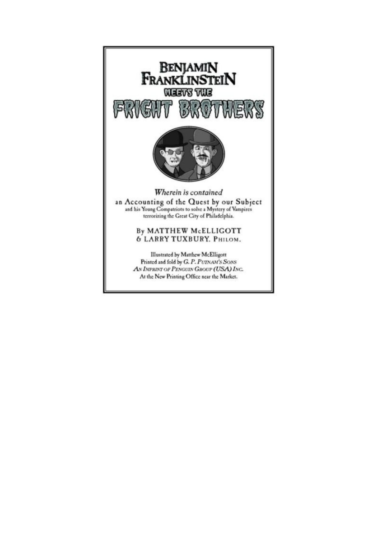 Benjamin Franklinstein Meets The Fright Brothers Matthew Mcelligott