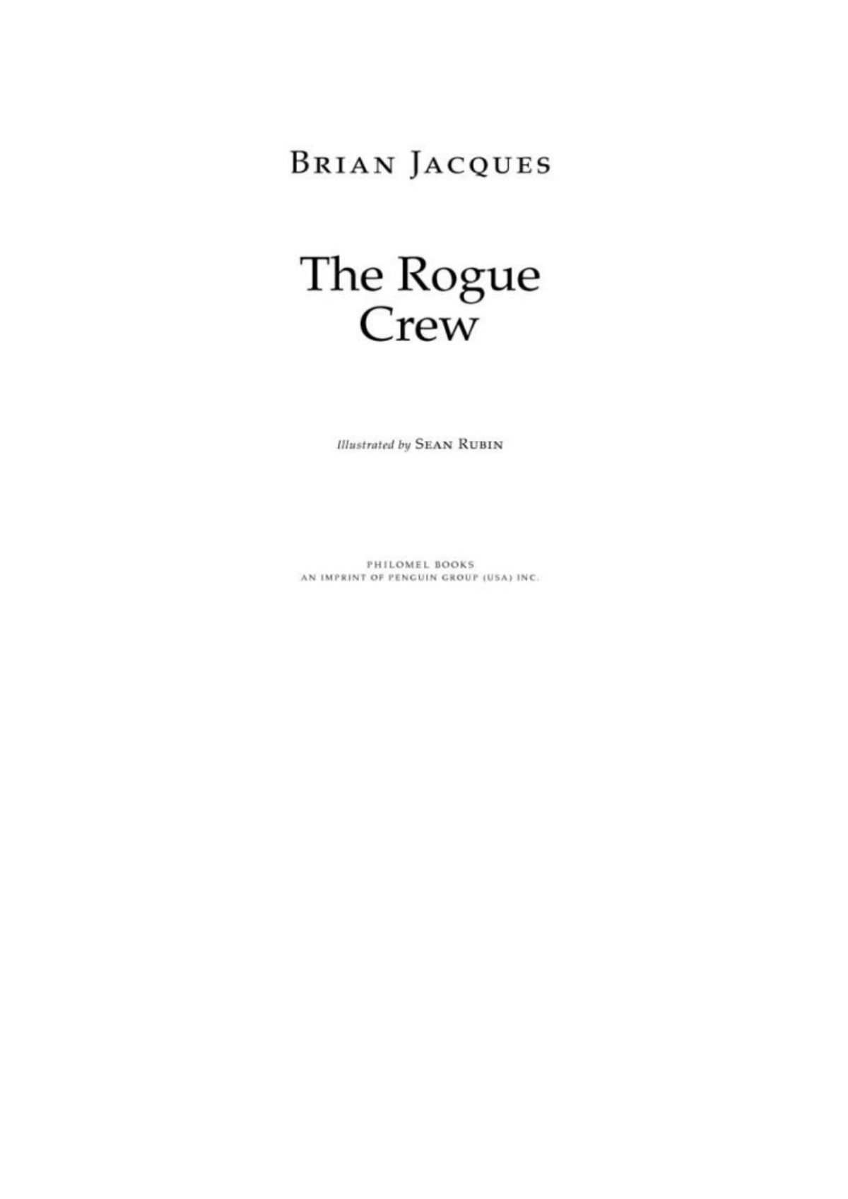 The Rogue Crew Brian Jacques