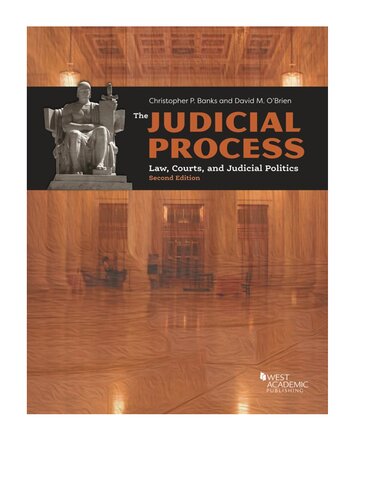 The Judicial Process Law Courts And Judicial Politics Second Edition 2nd Edition Christopher Banks And David Obrien