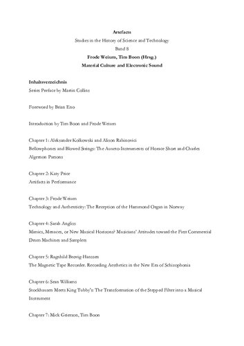 Material Culture And Electronic Sound Frode Weium Tim Boon Martin Collins