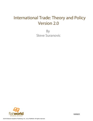 International Trade Theory And Policy Steve Suranovic