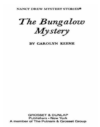 The Bungalow Mystery Keene Carolyn