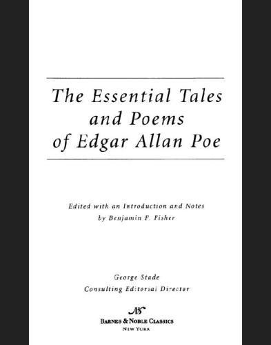 Essential Tales And Poems Of Edgar Allan Poe Poe Edgar Allan