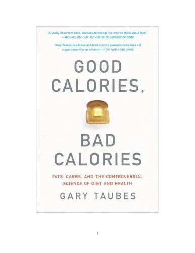 Good Calories Bad Calories Taubes Gary
