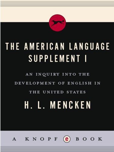 The American Language Supplement 1 Henry Louis Mencken