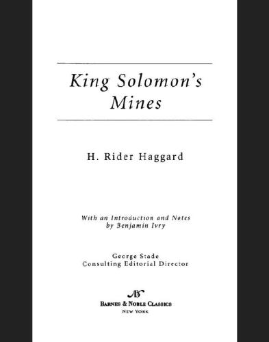 King Solomons Mines H Rider Haggard