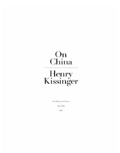 On China Kissinger Henry