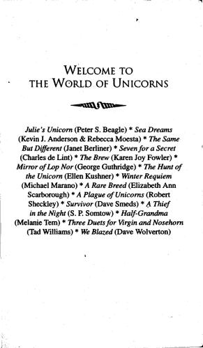 Immortal Unicorn Volume 2 Greenberg Martin H Editor Beagle Peter S Berliner Janet