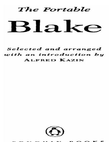 The Portable Blake William Blake Alfred Kazin