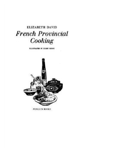 French Provincial Cooking David Elizabeth