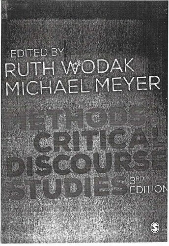 Methods Of Critical Discourse Studies 3rd Edition Ruth Wodak Editor