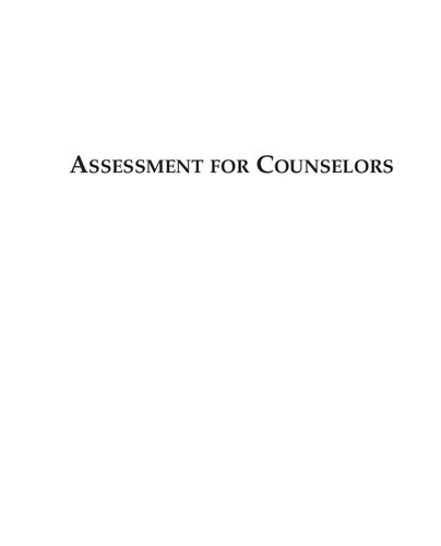 Assessment For Counselors 3rd Edition Bradley T Erford