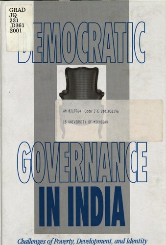 Democratic Governance In India Challenges Of Poverty Development And Identity Niraja Gopal Jayal Sudha Pai