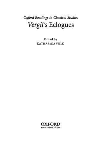 Vergils Eclogues Volk Katharina