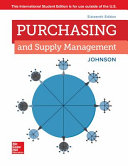 Purchasing And Supply Management P Fraser Johnson