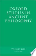Oxford Studies In Ancient Philosophy Volume Xxx Summer 2006 Oxford Studies In Ancient Philosophy 30 Summer 2006 Ed Sedley