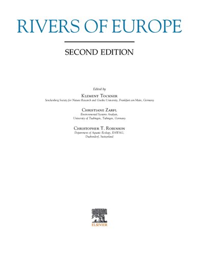 Rivers Of Europe Second Edition 2nd Edition Klement Tockner Editor